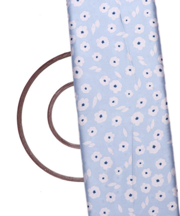 Light Blue Colour Floral Print Satin Fabric